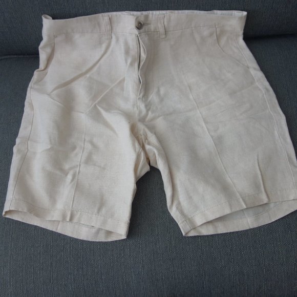 Old Navy 100% Linen Made in Vietnam Size 34 Tan Shorts - Picture 5 of 16